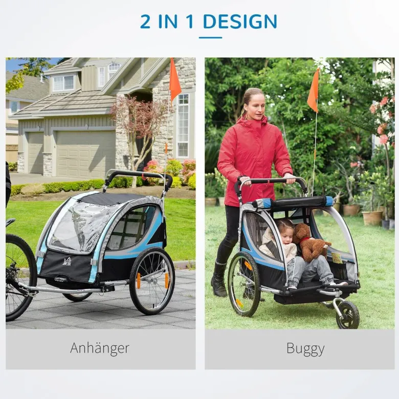 HOMCOM Fahrrad-Zubehör blau blau B/H/L: ca. 75x142x101 cm