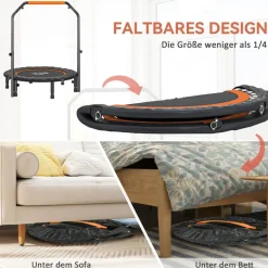 HOMCOM Fitness-Trampolin schwarz B/H/L: ca. 102x123x102 cm