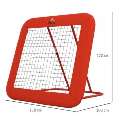 HOMCOM Fußball Rebounder rot Metall B/H/L: ca. 118x120x128 cm