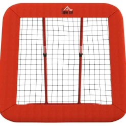 HOMCOM Fußball Rebounder rot Metall B/H/L: ca. 118x120x128 cm