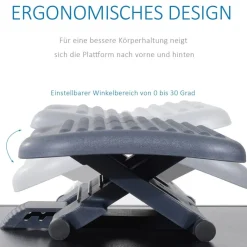 HOMCOM Fußstütze höhenverstellbar dunkelgrau