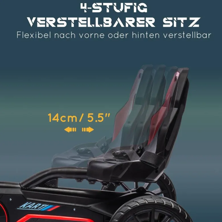 HOMCOM Go Kart rot B/H/L: ca. 58x58,5x100 cm