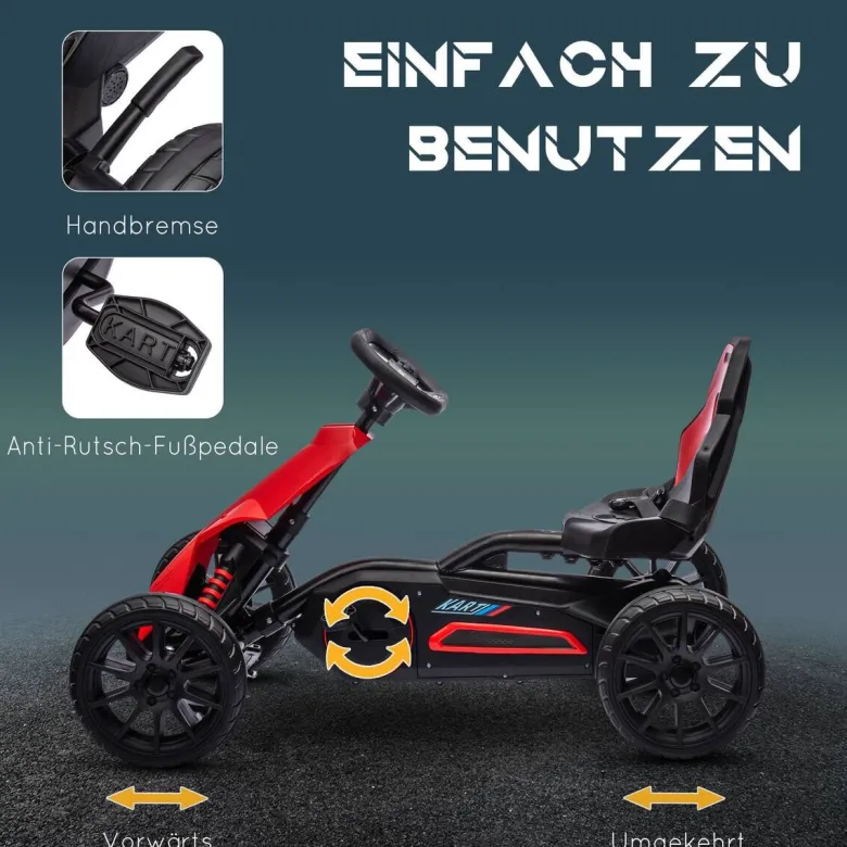 HOMCOM Go Kart rot B/H/L: ca. 58x58,5x100 cm