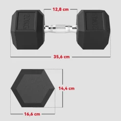 HOMCOM Gummi-Hantel schwarz Gummi B/H/L: ca. 16,6x35,6x16,6 cm