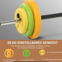 HOMCOM Hanteln Set orange Kunstleder B/H/L: ca. 28x28x130 cm