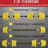 HOMCOM Hantelset 2in1 gelb Eisen B/H/L: ca. 19,5x19,5x152 cm