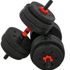 HOMCOM Hantel-Set schwarz Edelstahl B/H/L: ca. 21x21x50 cm