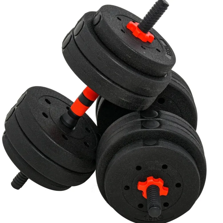 HOMCOM Hantel-Set schwarz Edelstahl B/H/L: ca. 21x21x50 cm