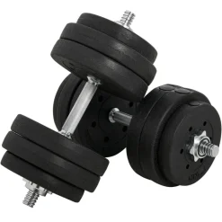HOMCOM Hantelset schwarz Kunststoff B/H/L: ca. 18x7,5x43 cm