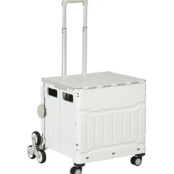HOMCOM Haushaltshelfer weiß Edelstahl B/H/L: ca. 48x52x100 cm