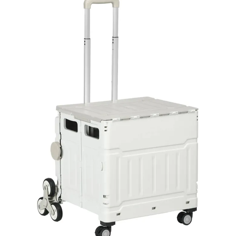 HOMCOM Haushaltshelfer weiß Edelstahl B/H/L: ca. 48x52x100 cm