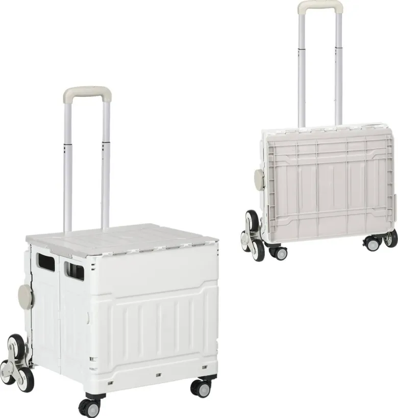 HOMCOM Haushaltshelfer weiß Edelstahl B/H/L: ca. 48x52x100 cm