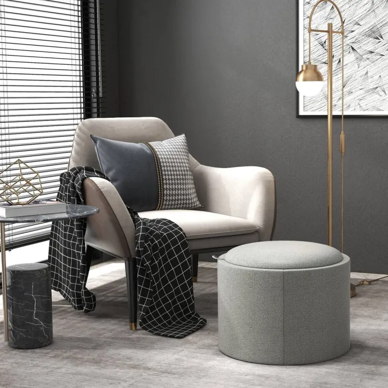 HOMCOM Hocker grau B/H/L: ca. 56x56x42 cm