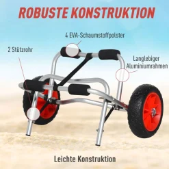 HOMCOM Kanuwagen silber Kunststoff B/H/L: ca. 44x5x68 cm