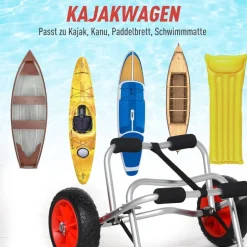 HOMCOM Kanuwagen silber Kunststoff B/H/L: ca. 44x5x68 cm