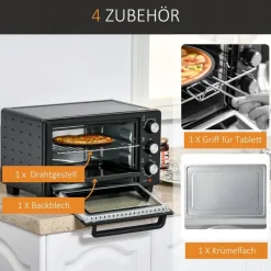 HOMCOM Küchengerät 800-085V90 schwarz Polypropylen B/H/L: ca. 38,5x46x29 cm