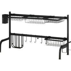 HOMCOM Küchenhelfer schwarz Edelstahl B/H/L: ca. 30x93x52 cm