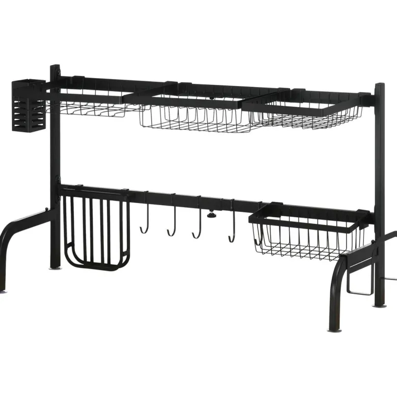 HOMCOM Küchenhelfer schwarz Edelstahl B/H/L: ca. 30x93x52 cm