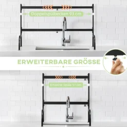 HOMCOM Küchenhelfer schwarz Edelstahl B/H/L: ca. 30x93x52 cm