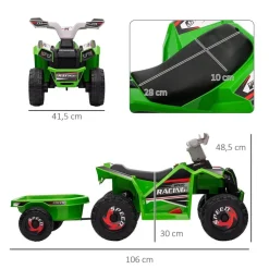 HOMCOM Kinder Elektrofahrzeug schwarz B/H/L: ca. 41,5x48,5x106 cm