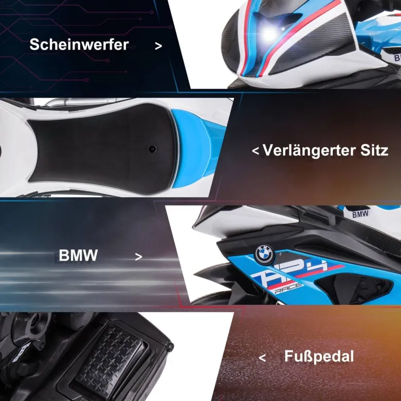HOMCOM Kinder-Elektromotorrad blau B/H/L: ca. 42x54x82,5 cm