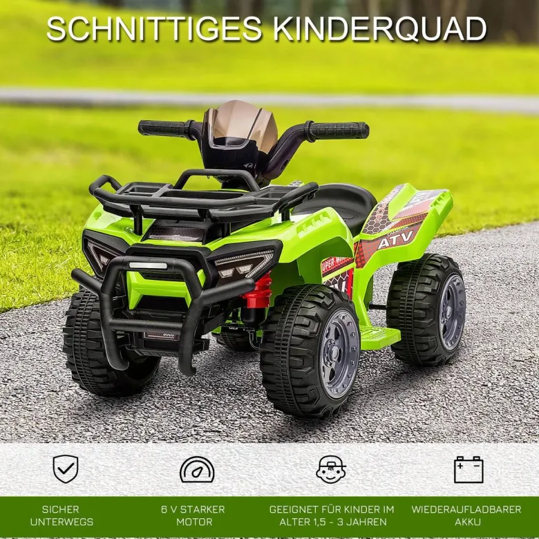 HOMCOM Kinder-Elektroquad grün B/H/L: ca. 44x42x66 cm