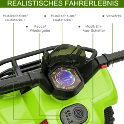 HOMCOM Kinder-Elektroquad grün B/H/L: ca. 44x42x66 cm