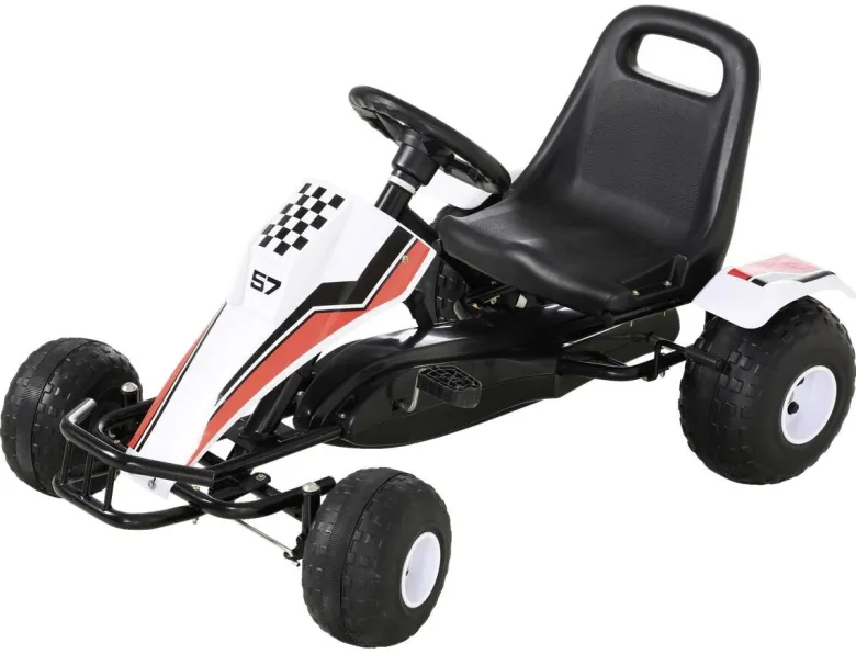HOMCOM Kinder-Go-Kart weiß B/H/L: ca. 66x57x104 cm