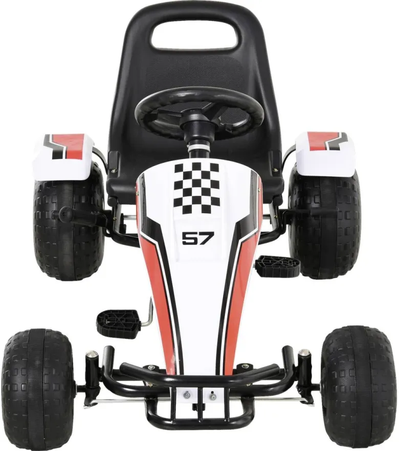 HOMCOM Kinder-Go-Kart weiß B/H/L: ca. 66x57x104 cm