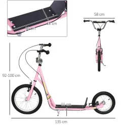 HOMCOM Kinderroller pink