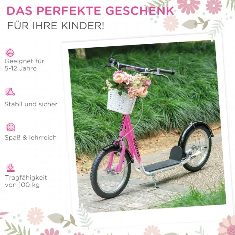 HOMCOM Kinderroller rosa