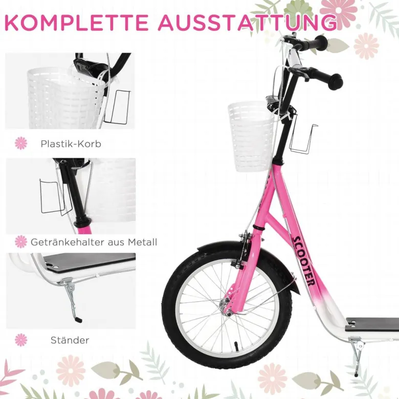 HOMCOM Kinderroller rosa