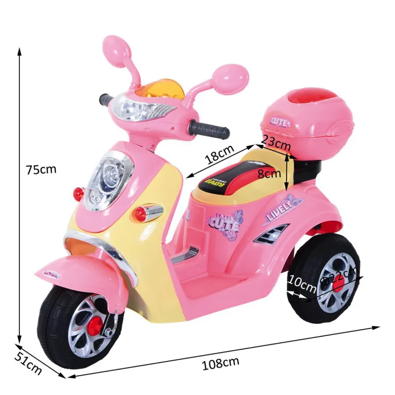 HOMCOM Kinderroller rosa B/H/L: ca. 51x75x108 cm