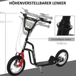 HOMCOM Kinderroller schwarz