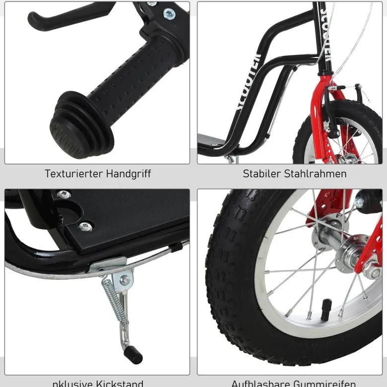 HOMCOM Kinderroller schwarz