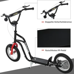 HOMCOM Kinderroller schwarz