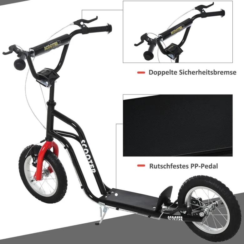 HOMCOM Kinderroller schwarz
