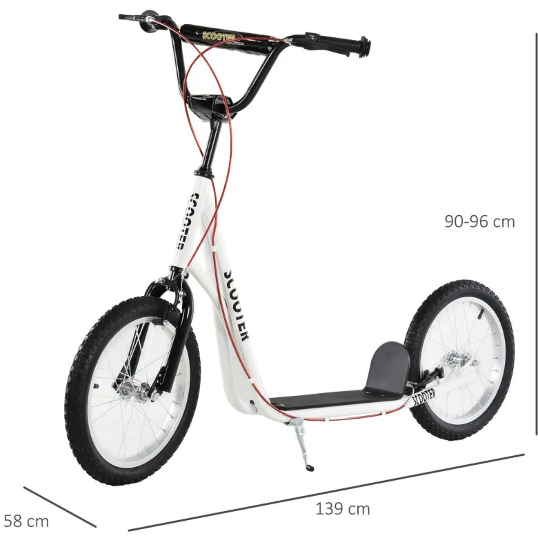 HOMCOM Kinderscooter weiß