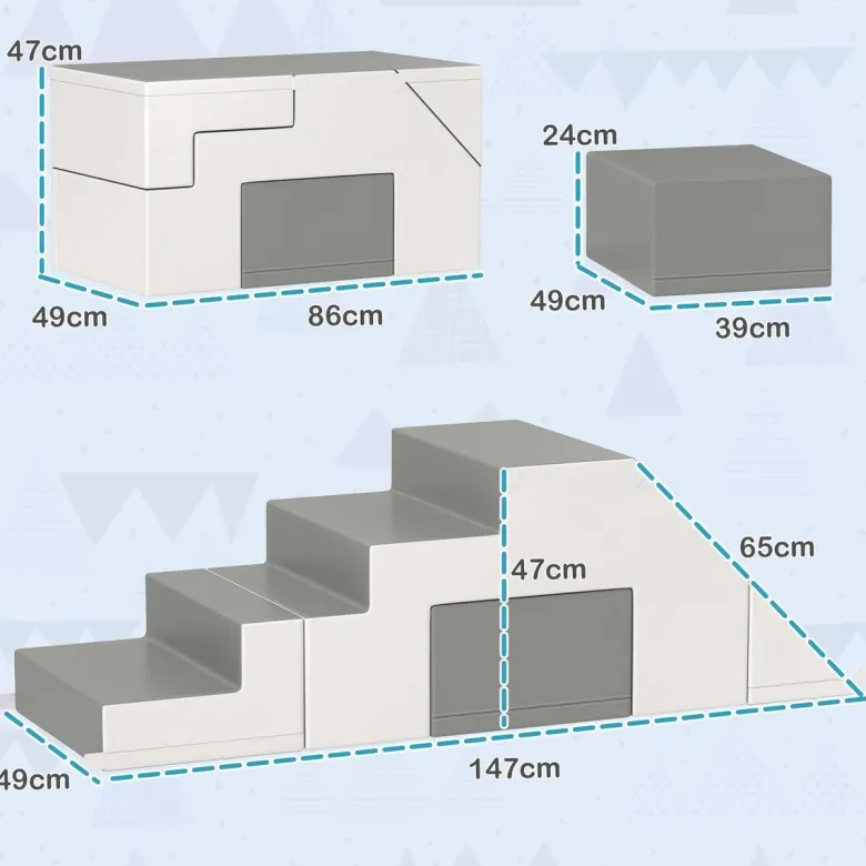 HOMCOM Kinder-Softplay-Set B/H/L: ca. 49x47x147 cm
