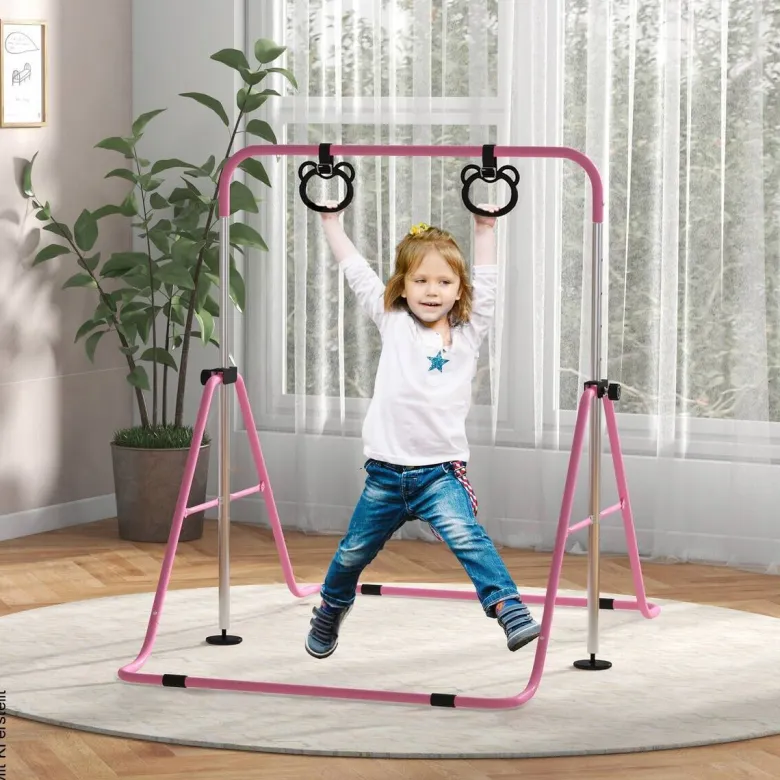 HOMCOM Kinderturnstange rosa B/H/L: ca. 105x128x148 cm