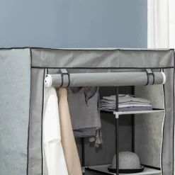 HOMCOM Kleiderschrank grau Polypropylen B/H/L: ca. 43x103x162,5 cm
