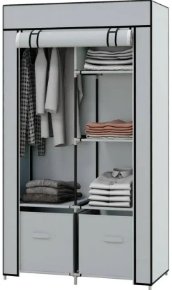 HOMCOM Kleiderschrank hellgrau Polypropylen B/H/L: ca. 42,5x83x162,5 cm