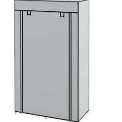 HOMCOM Kleiderschrank hellgrau Polypropylen B/H/L: ca. 42,5x83x162,5 cm