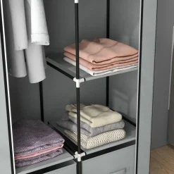 HOMCOM Kleiderschrank hellgrau Polypropylen B/H/L: ca. 42,5x83x162,5 cm