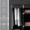 HOMCOM Kleiderschrank schwarz Edelstahl B/H/L: ca. 43x125x162,5 cm