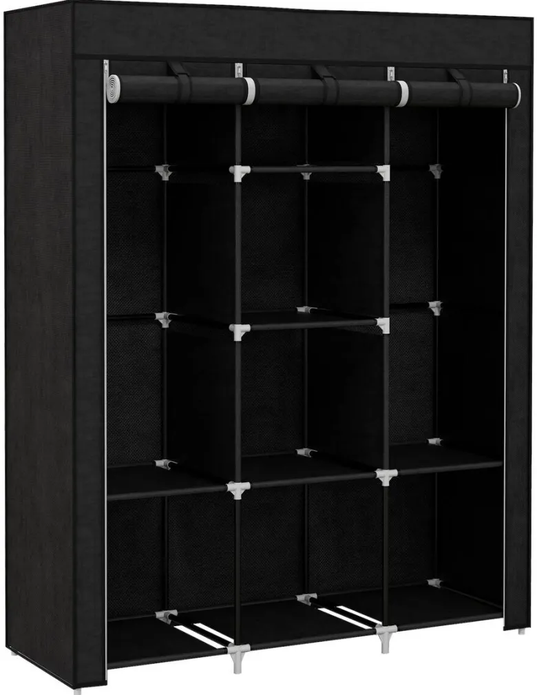 HOMCOM Kleiderschrank schwarz Edelstahl B/H/L: ca. 43x125x162,5 cm