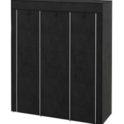 HOMCOM Kleiderschrank schwarz Edelstahl B/H/L: ca. 43x125x162,5 cm