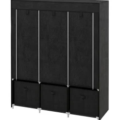 HOMCOM Kleiderschrank schwarz Polypropylen B/H/L: ca. 43x125x162,5 cm