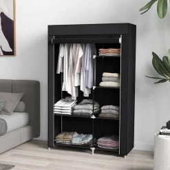 HOMCOM Kleiderschrank schwarz Polypropylen B/H/L: ca. 43x103x162,5 cm