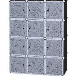HOMCOM Kleiderschrank schwarz Polypropylen B/H/L: ca. 47x111x145 cm
